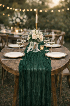 chemin de table vert gaze