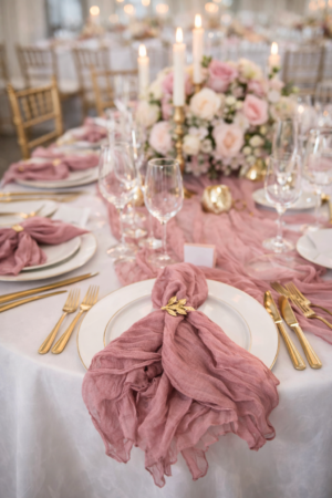 Serviette rose