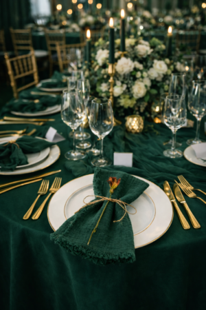 Serviette gaze vert