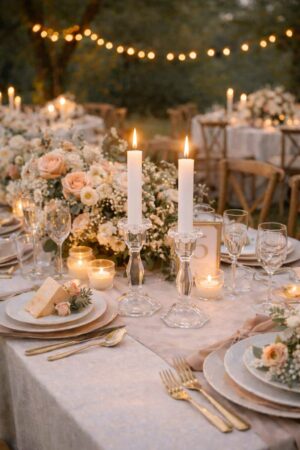 Bougeoir en verre chic - décoration mariage élégante