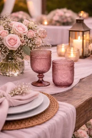 Location verre à pied rose Rouen - 25cl