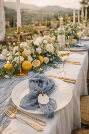Serviette bleu