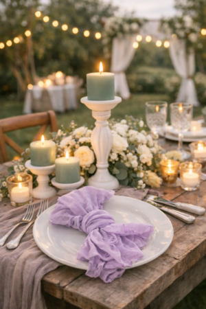 serviette mauve