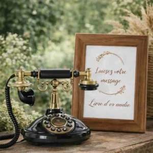 Location téléphone livre d'or champêtre pour mariage à Rouen - Vallée Events Normandie