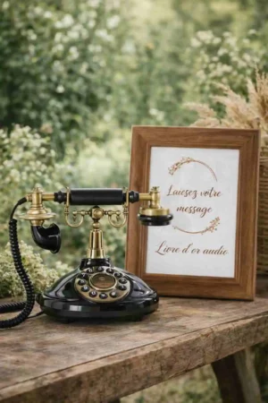 Location téléphone livre d'or champêtre pour mariage à Rouen - Vallée Events Normandie