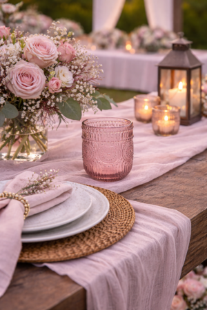 Verre à eau rose