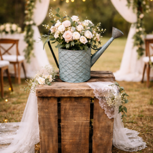 arrosoir en zinc champêtre