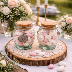 pot en verre avec bouchon en liège