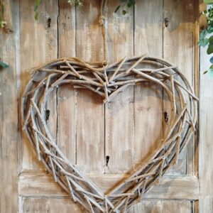 Grand coeur en rotin