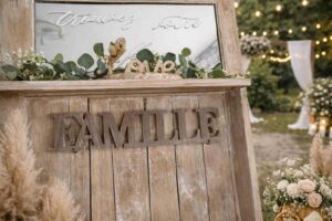 Location lettre famille bois - décoration mariage champêtre