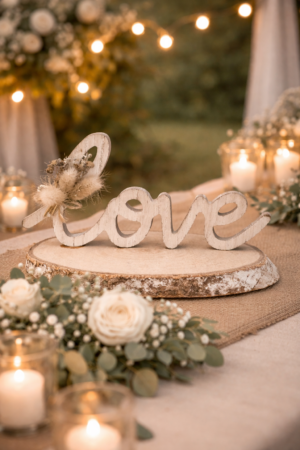 Love sur rondin de bois