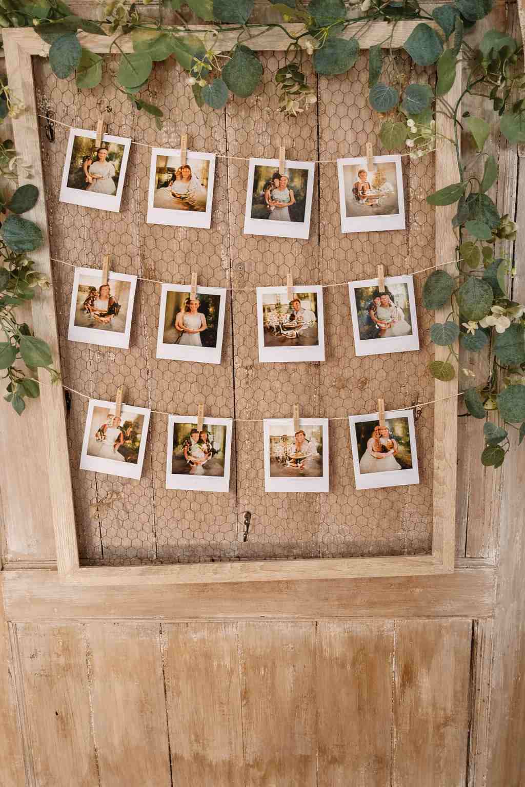 Cadre bois grillage pour photos - décoration mariage Rouen