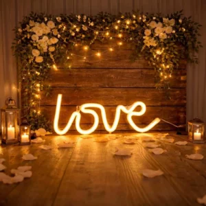 Neon love Rouen LED 34x13 cm pour photobooth et backdrop