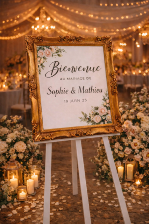 cadre en bois doré avec miroir