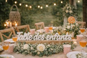 Lettres table des enfants - décoration mariage pratique